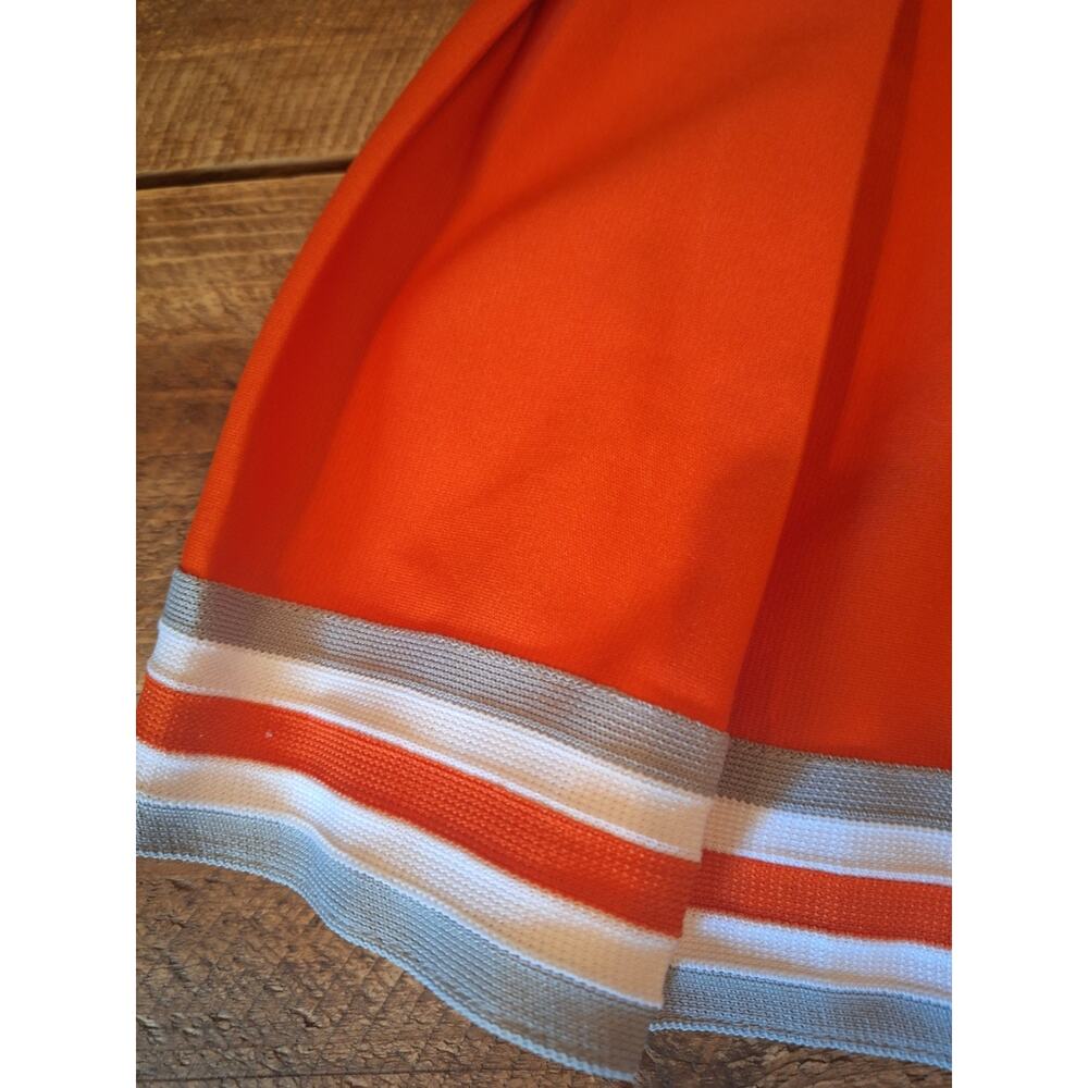 Varsity Brand Thick Orange And White And Gray Cheerleader Skirt - Picture 2 of 10